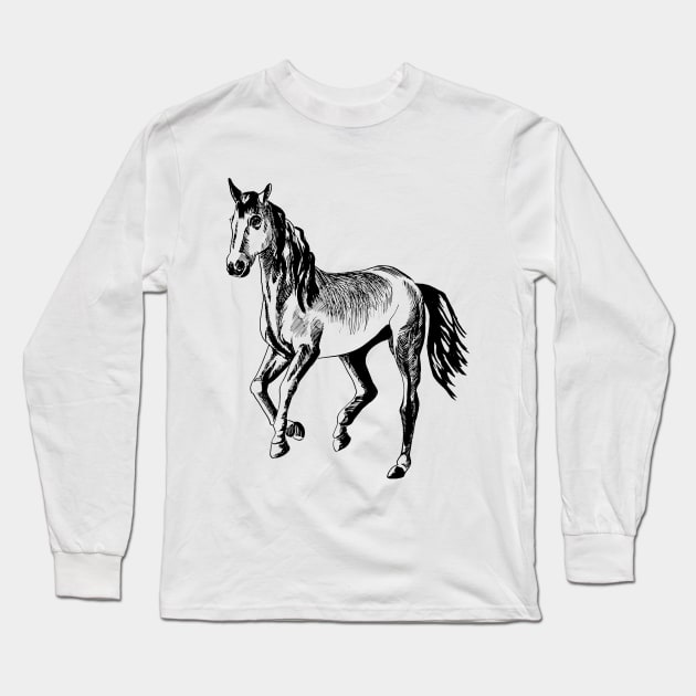 running horse Long Sleeve T-Shirt by VicaVeresk